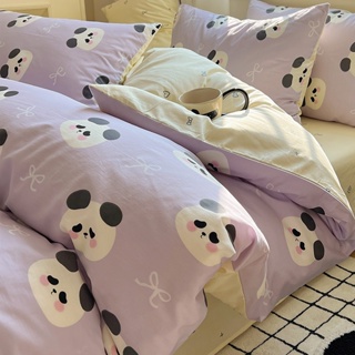 【100%純棉】可愛大熊貓印花床組 精梳棉床單 床罩組 單人 雙人 加大床包四件組 被單