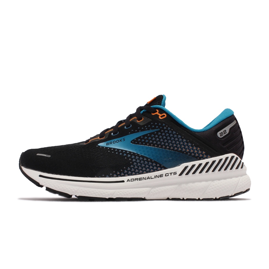 Brooks 慢跑鞋 Adrenaline GTS 22 腎上腺素 男 黑 藍 支撐【ACS】 1103661D-034