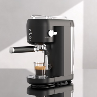 110V美規咖啡機意式咖啡機可視全半自動家用奶泡機小型 磨豆機