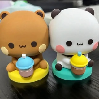 可愛 Yiers Panda Bubu Dudu 動漫人物卡哇伊熊可動人偶收藏娃娃玩具汽車擺件桌面裝飾