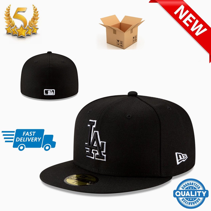 高品質MLB洛杉磯道奇隊緊身帽子男女59五十帽滿封蓋運動刺繡帽子帽子