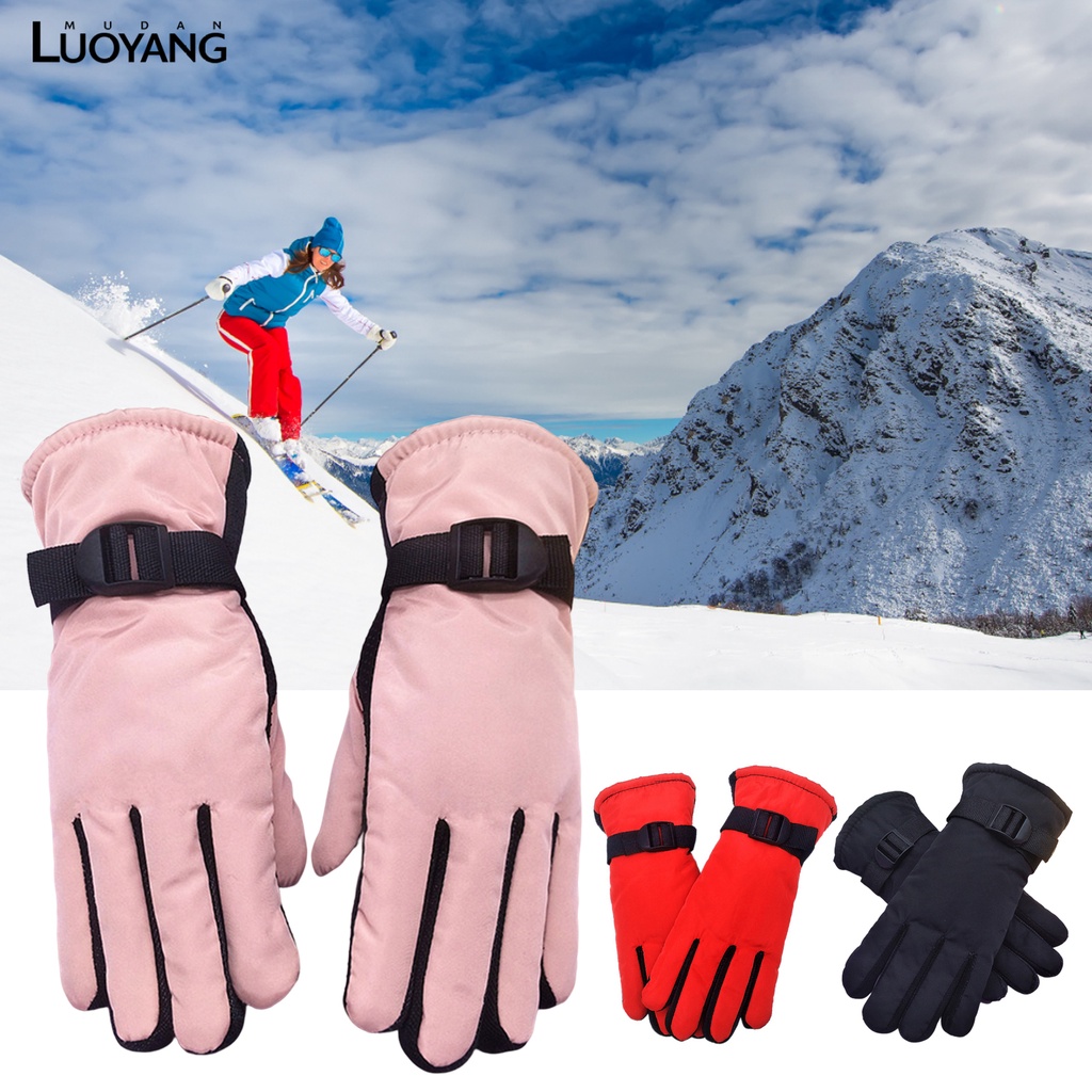 洛陽牡丹 加厚滑雪手套 冬季防寒保暖騎車手套 防潑水手套