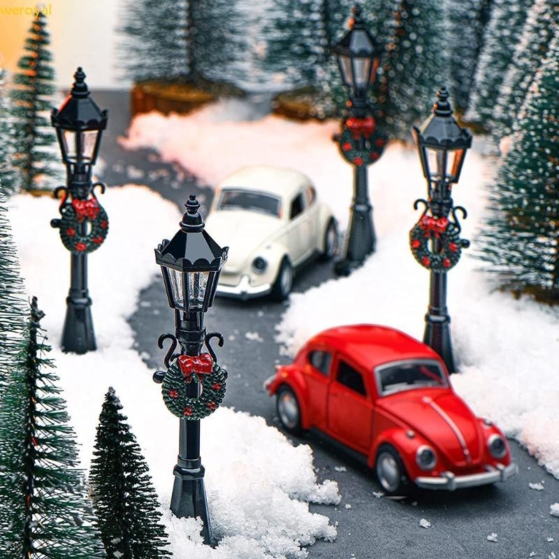 Weroyal 微型雕像樹脂路燈模型聖誕迷你路燈模型路燈模型微型