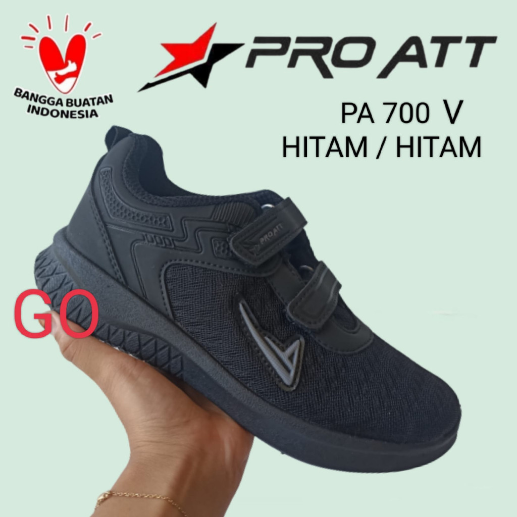 Hitam Sogo PRO ATT 黑色學校粘膠鞋 PRO ATT PA/PC TEC OR MCL 鞋運動鞋休閒運動