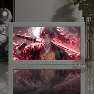 迷你 3D 燈箱動漫惡魔殺手燈畫 LED 燈架展示架美學房間餐桌裝飾收藏愛好禮物