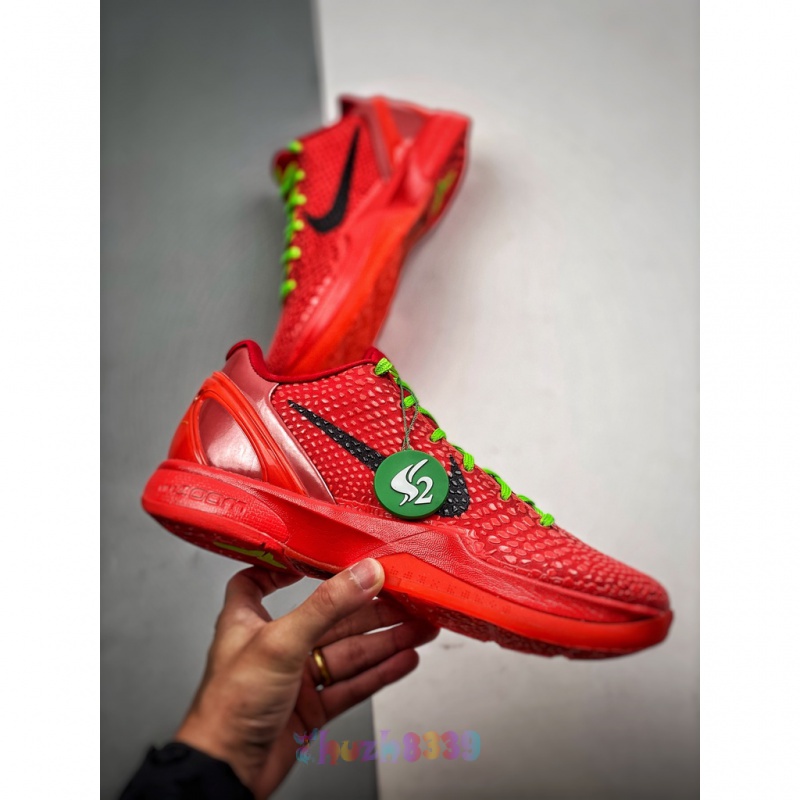 [S2純原生產線NK] Kobe 6 Protro 紅色 Reverse Grinch 低幫實戰 氣墊緩震籃球鞋 VBA