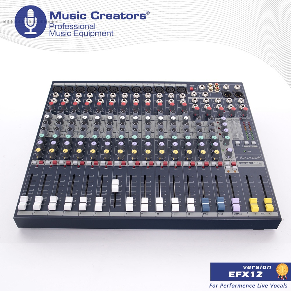 Soundcraft Efx12 高性能 12 通道 Lexicon 效果混音器控制台多用途混音控制台現場聲音帶內置麥克