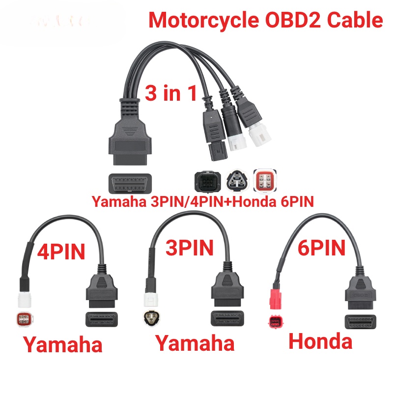 山葉 Lt 適用於 Yamaha Motobike 3PIN 4PIN OBD 2 延長線 OBD 2 連接器電纜摩托車