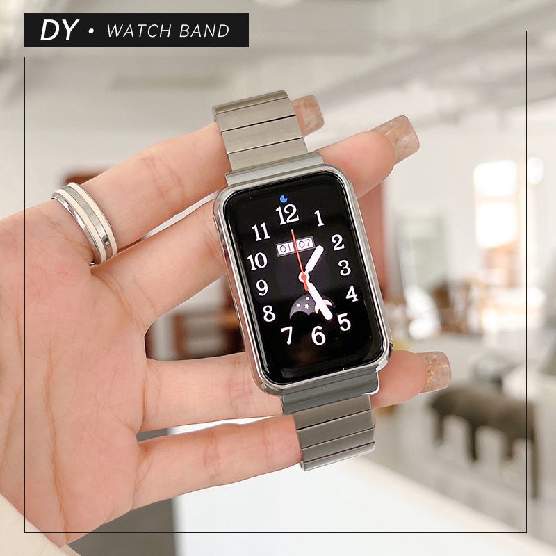 小米手環8 Pro 小米7Pro錶帶 一株鋼金屬腕帶 適用 OPPO 華為手環 Redmi 手環 Pro 錶帶 韓系輕奢