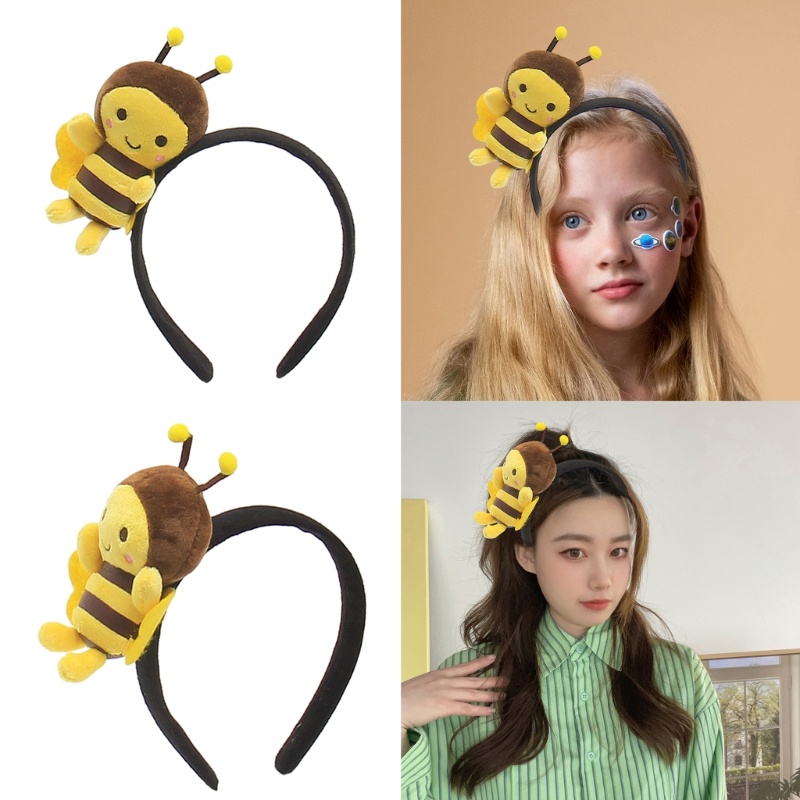 Xy 女孩蜜蜂頭帶動物耳朵髮帶髮箍卡通頭飾