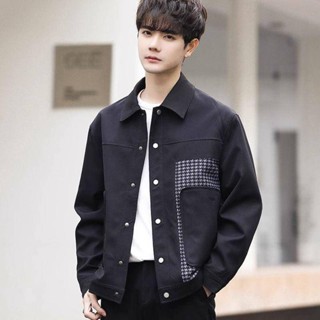 🌟Lovely愛出貨🌟 男士休閒外套2023年新款春秋季男生高階翻領夾克短款潮流百搭外穿防風外套 保暖外套