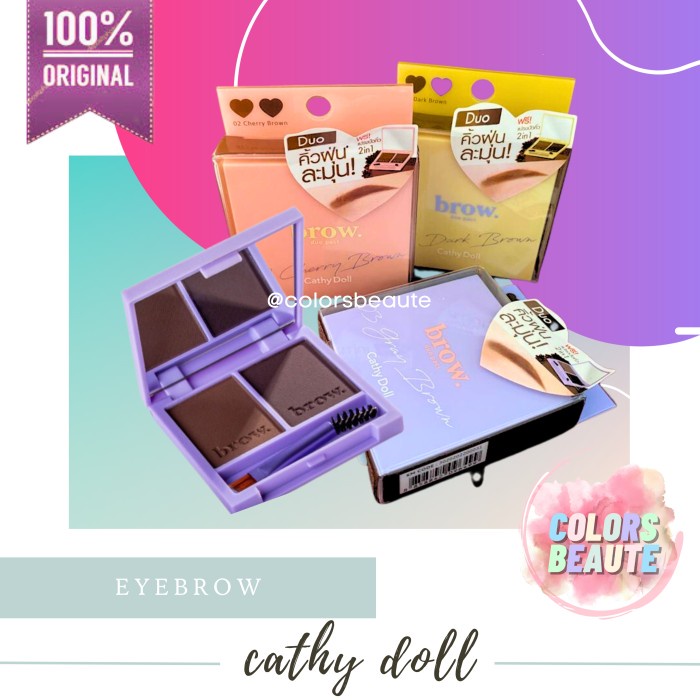 Cathy DOLL BROW DUO PACT DUO 眉毛眉毛 01 深棕色