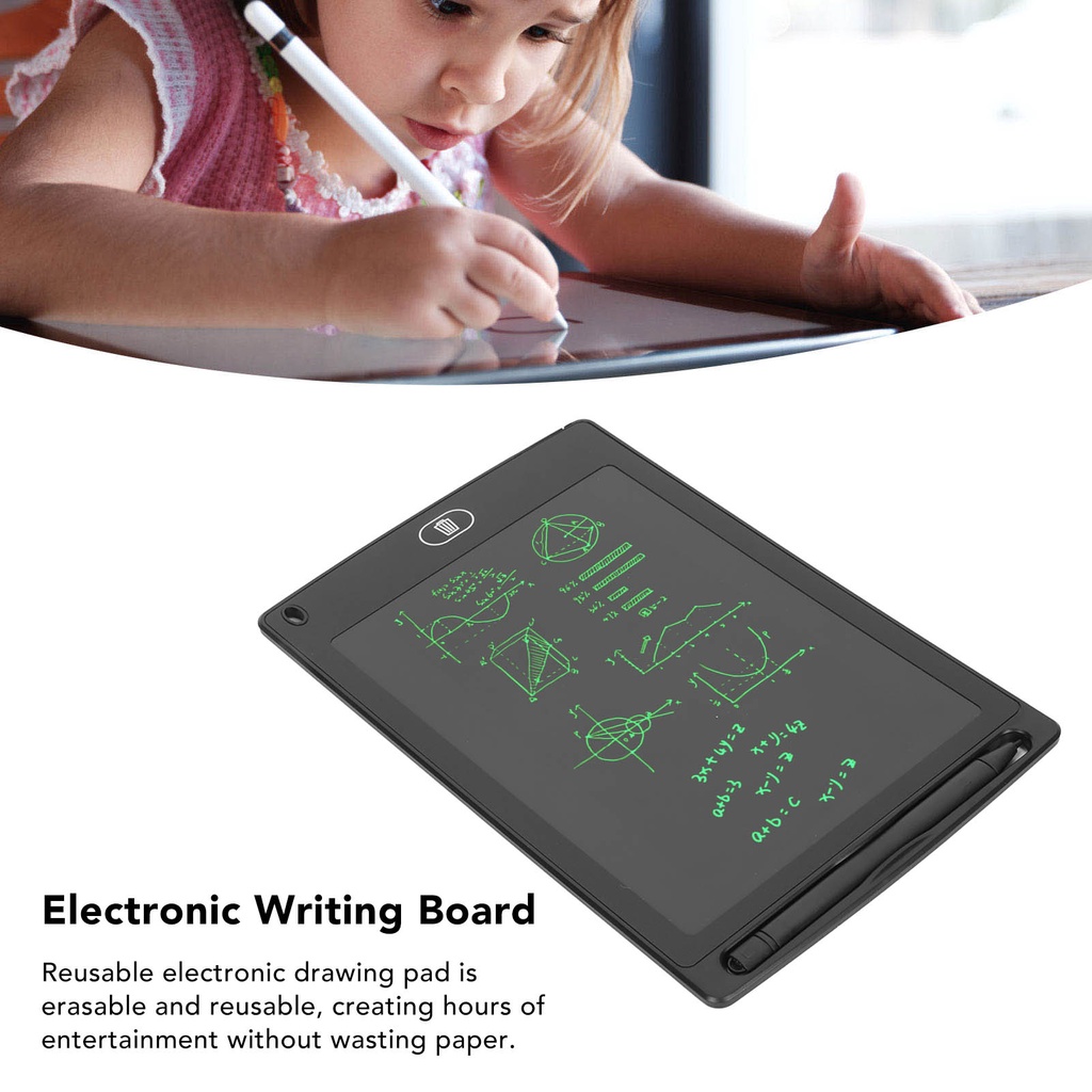 [MEET] 8.5 英寸液晶寫字板彩色可重複使用電子繪圖板幼兒繪圖板玩具帶手寫筆黑色