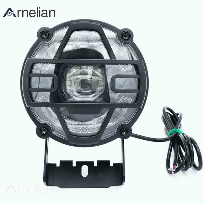 Arnelian 摩托車頭燈高亮度喇叭頭燈可調燈角通用電動自行車零件