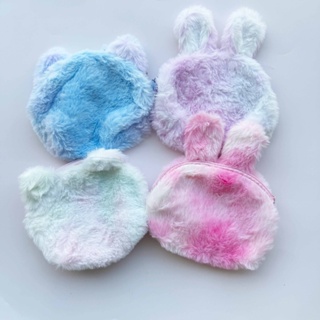 ✔現貨🍯 日本正品 幻彩系列絨毛小袋 貓咪 兔子 收納包 絨毛包 小袋 拉鍊包包 顏色隨機【DJ-B1170】