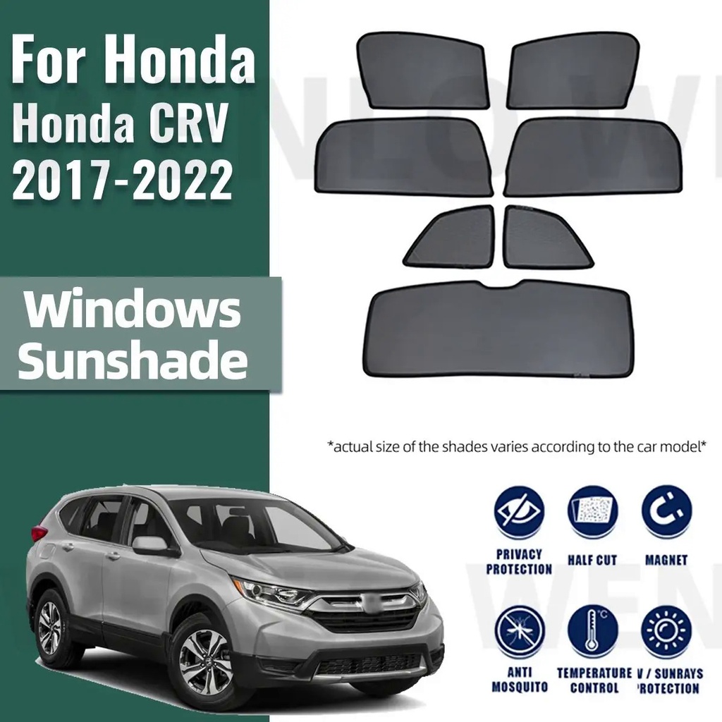 HONDA 適用於本田 CRV CR-V 5seats 2017-2022 後側窗遮陽板汽車遮陽板磁性前擋風玻璃網狀窗簾