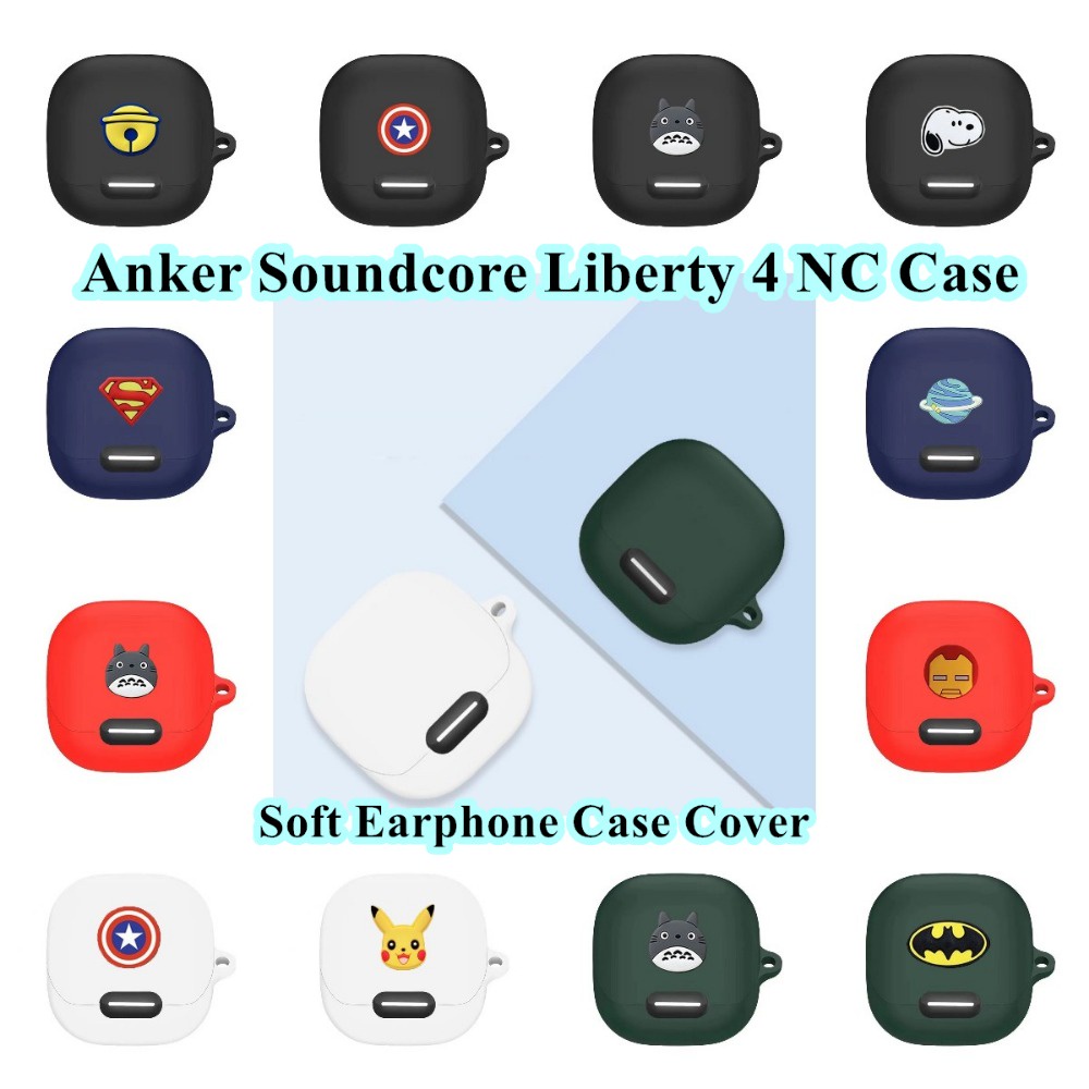 【imamura】適用於 Anker Soundcore Liberty 4 NC Case 卡通柴犬圖案軟矽膠耳機套外