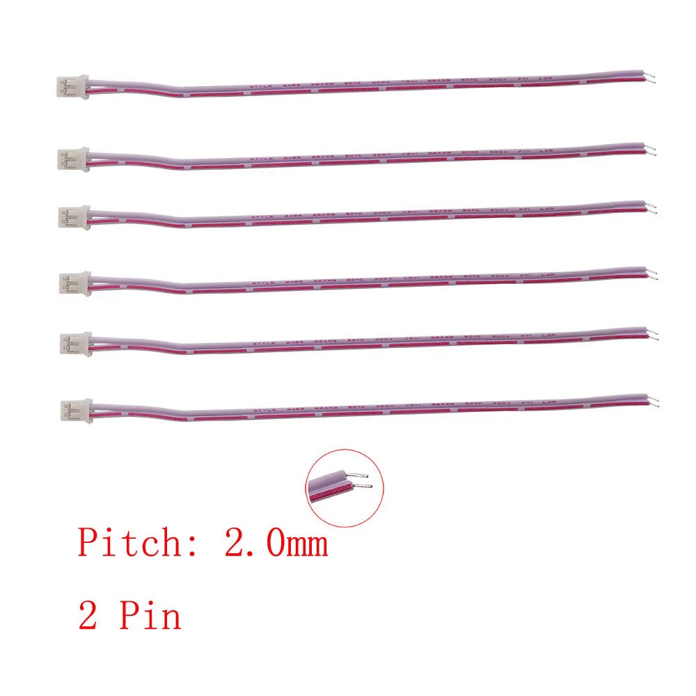 10 件 JST PH2.0 2 針電線電纜連接器 PH 2.0mm 2P 單頭母插孔端子 JST 電線連接器 20CM