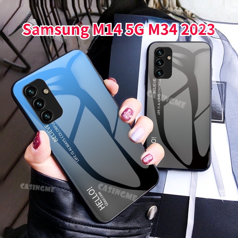 SAMSUNG 三星 M14 5G M34 2023 鋼化玻璃手機殼適用於三星 Galaxy M14 M34 Samsu