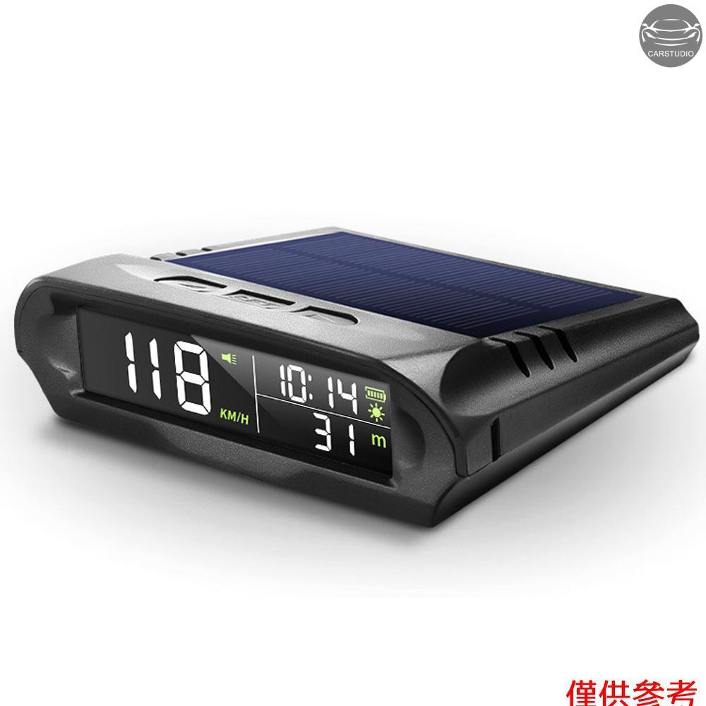 汽車無線平視顯示器太陽能 GPS 數位車速錶帶液晶螢幕超速警報 KMH/MPH 時間/高度/溫度/速度顯示