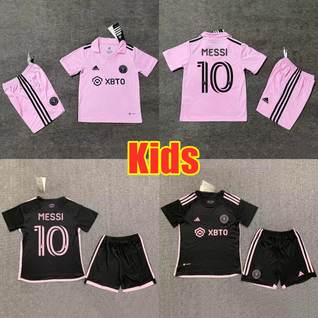 Messi 10 SHIRT 23/24 國際米蘭主客場兒童足球球衣套裝頂級品質 AAA