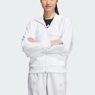 Adidas RCO KN JKT IP7095 女 連帽 外套 亞洲版 運動 訓練 休閒 舒適 棉質 白