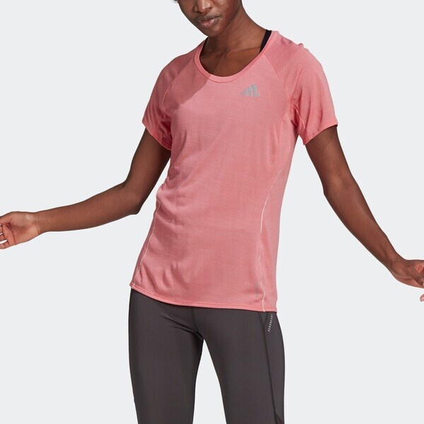 Adidas Adi Runner Tee GJ9905 女 短袖 上衣 運動 跑步 吸濕 排汗 亞洲版 粉紅