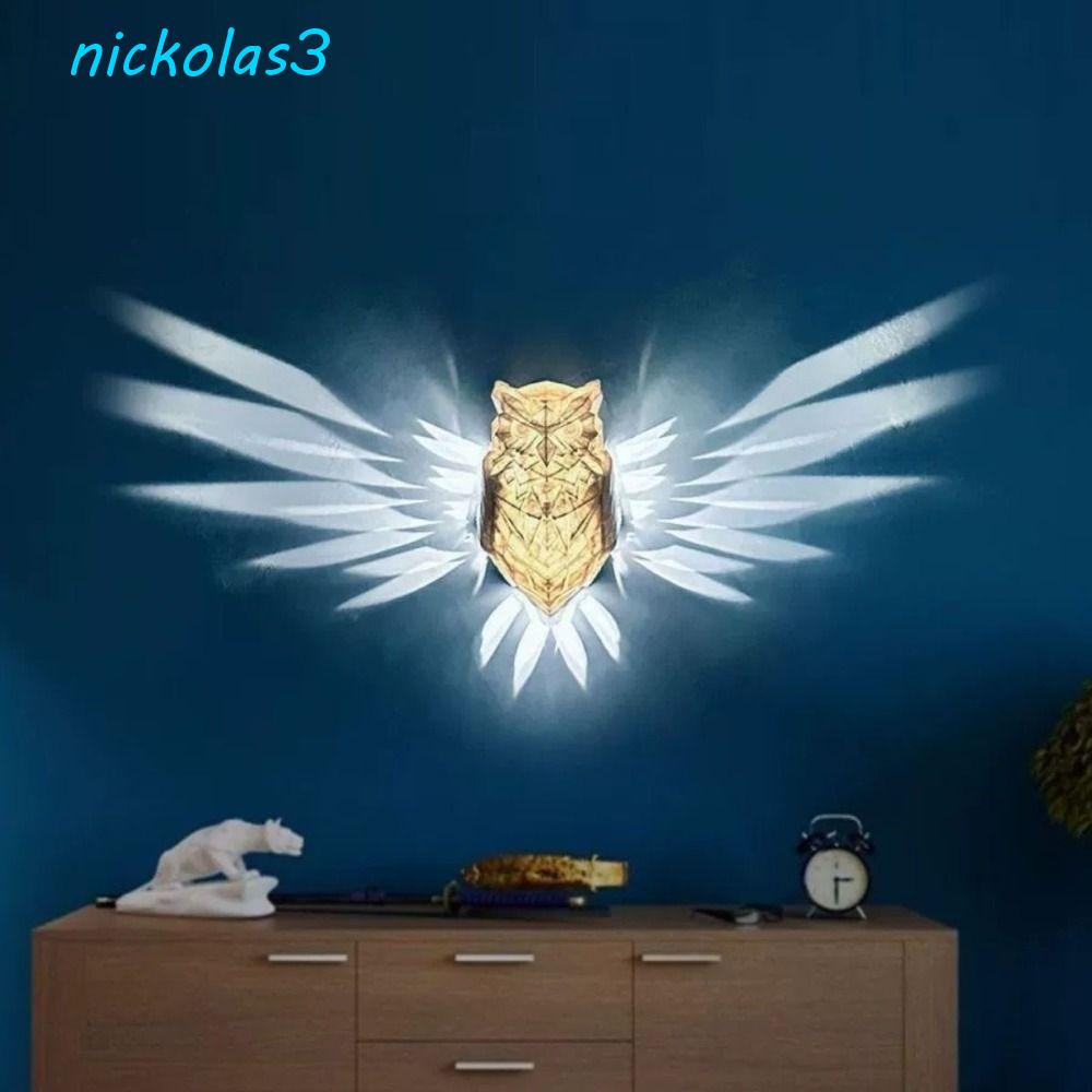 NICKOLAS3D鷹墻燈,貓頭鷹藝術禿鷹禿鷹壁燈,動物壁式壁式個性化LED指示燈獅子雕像夜燈主頁