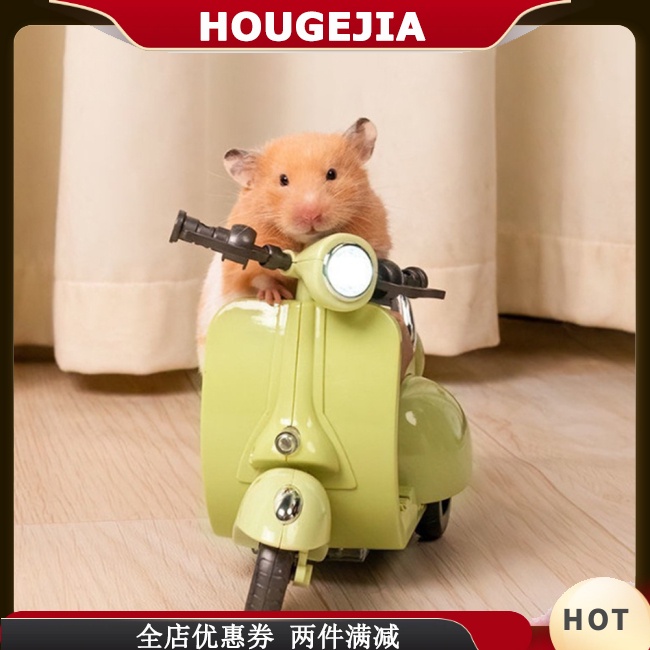 Houg Spinning Stunt 摩托車倉鼠玩具 360 度旋轉輕型滑板車適用於侏儒敘利亞老鼠沙鼠鼠
