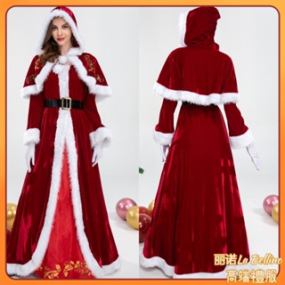 【現貨 特價】COS服 角色扮演 2023新款耶誕節服裝耶誕女王老人派對cosplay表演服小紅帽長款服