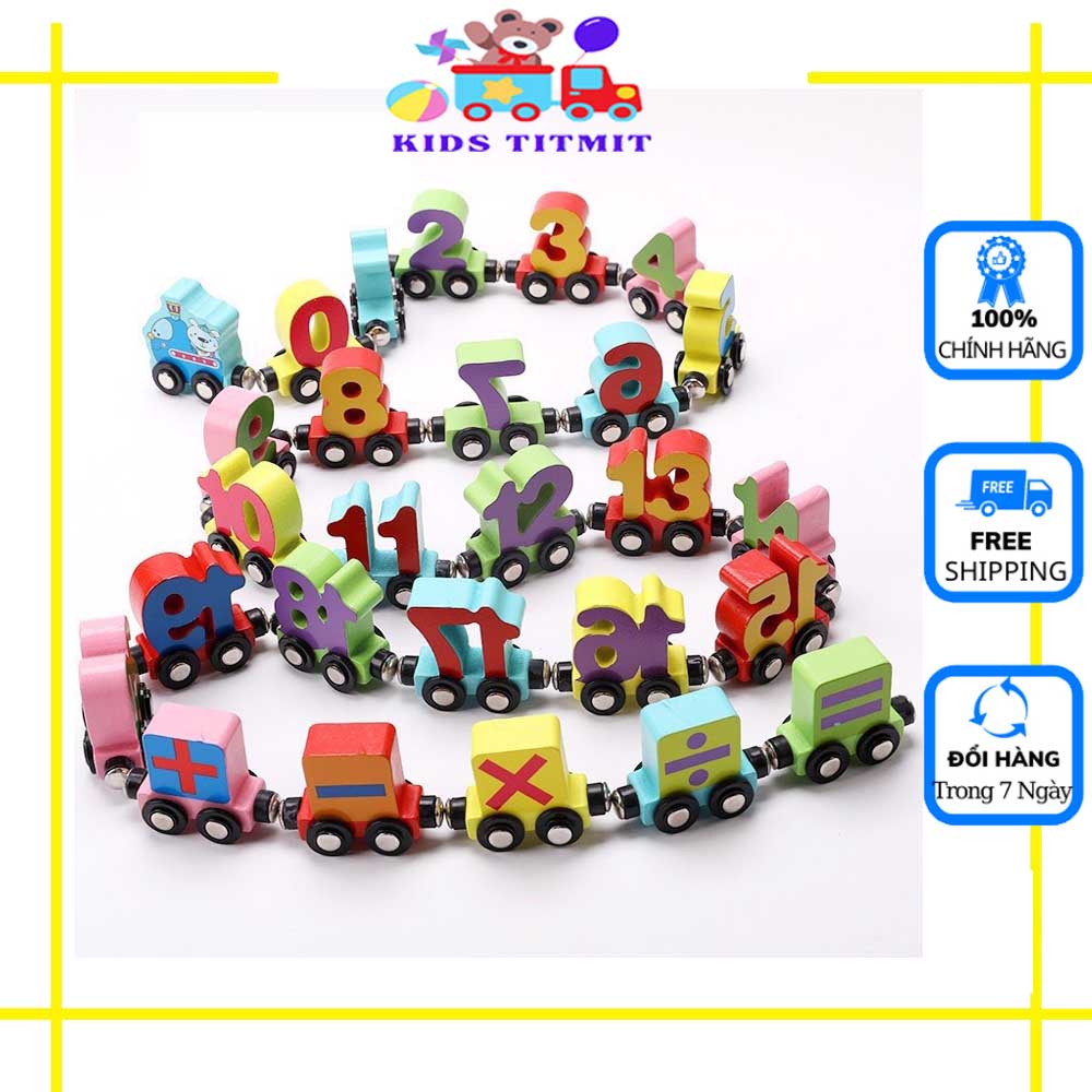 Sankid 字母和數字磁鐵火車智能木製玩具 27 輛嬰兒推車