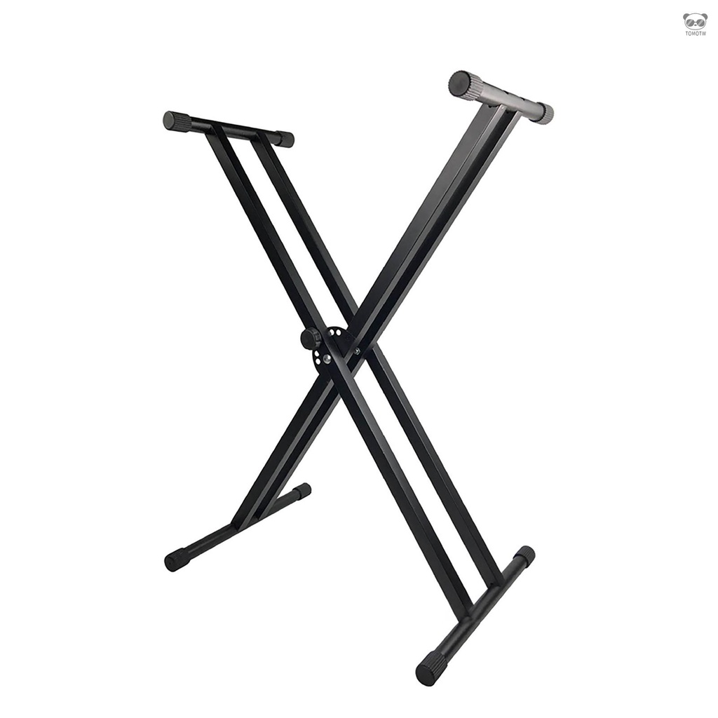 X型琴架 雙管電子琴架 可調整便攜承重琴架含固定帶 黑色