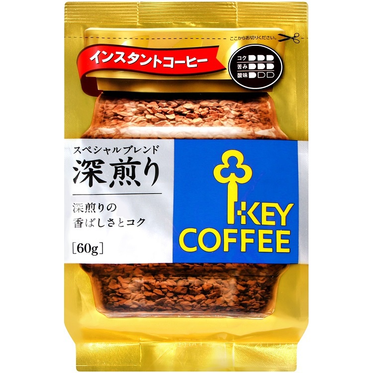 KEY COFFEE 特級深烘焙即溶咖啡袋裝(60g/袋)[大買家]
