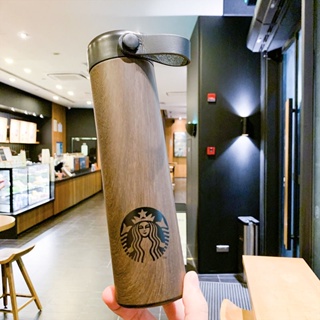 小眾便攜式星巴克隨手杯 星巴克保溫杯 500ml 不鏽鋼水壺保溫瓶 冬季高級感辦公室Starbucks咖啡杯隨行杯