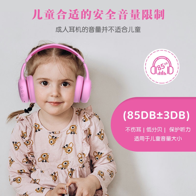 臺灣發貨 Gorsun A62 E66 高品質兒童耳機 兒童保護聽力耳機 時尚耳機 帶麥克風 貓耳裝飾
