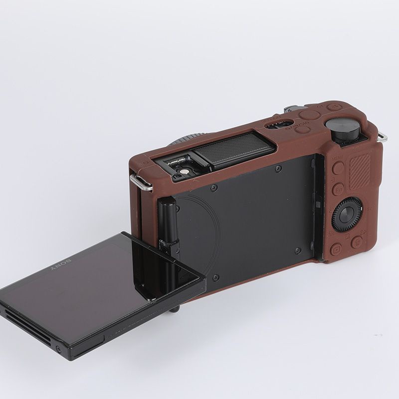 適用索尼ZV-E10L vlog微單相機保護套zve10矽膠套 黑色復古相機包