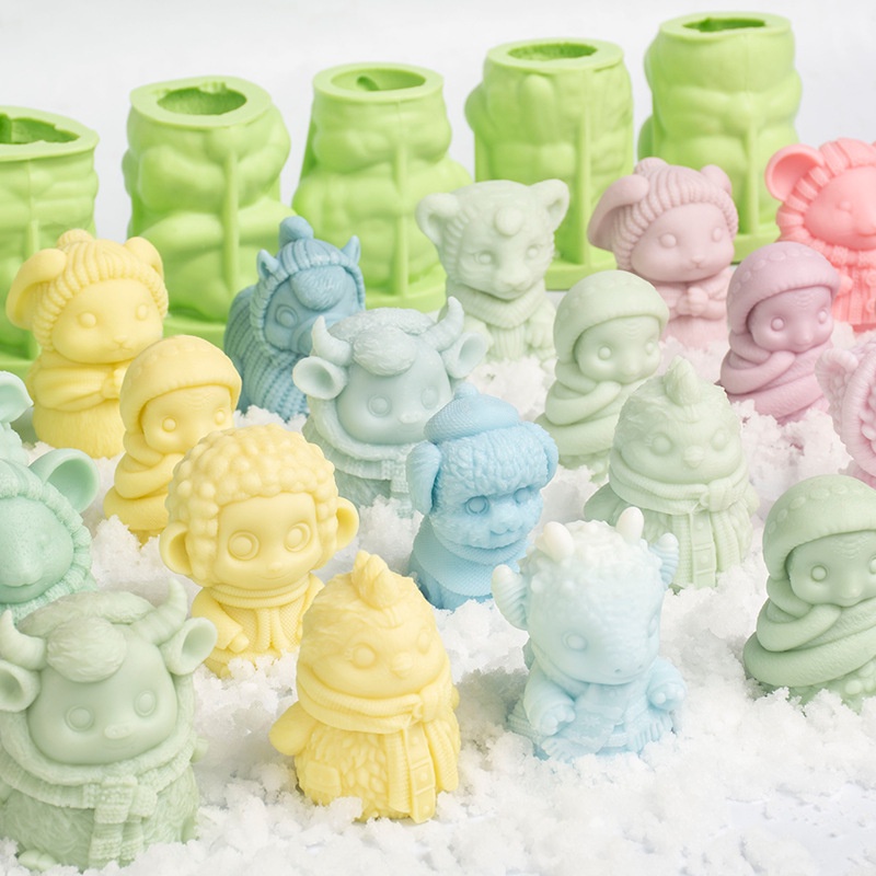 十二生肖雪糕矽膠模具DIY冰淇淋翻糖蛋糕烘培模具