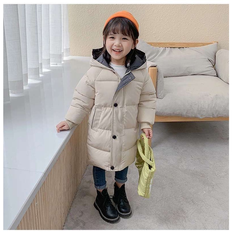 2023秋冬韓版 兒童長版保暖外套 羽絨外套 鋪棉外套 兒童外套 連帽外套 冬季童裝