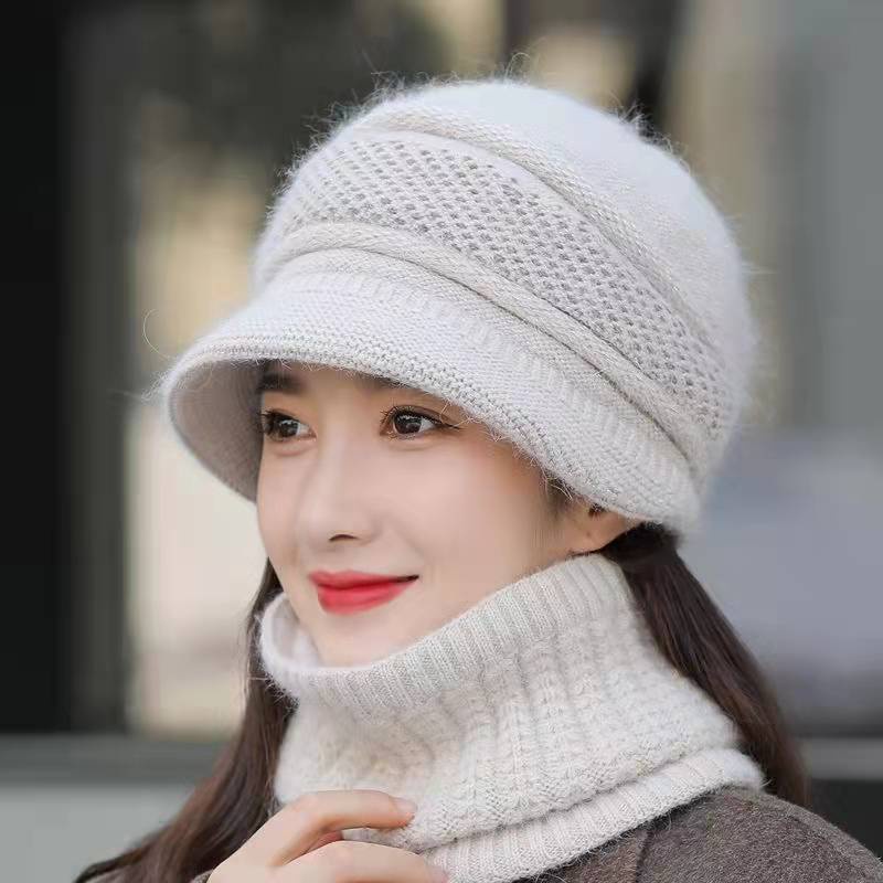 帽子女款 秋冬季 韓版 針織帽 保暖貝 雷帽毛線帽 時尚 加厚護耳帽兔毛帽