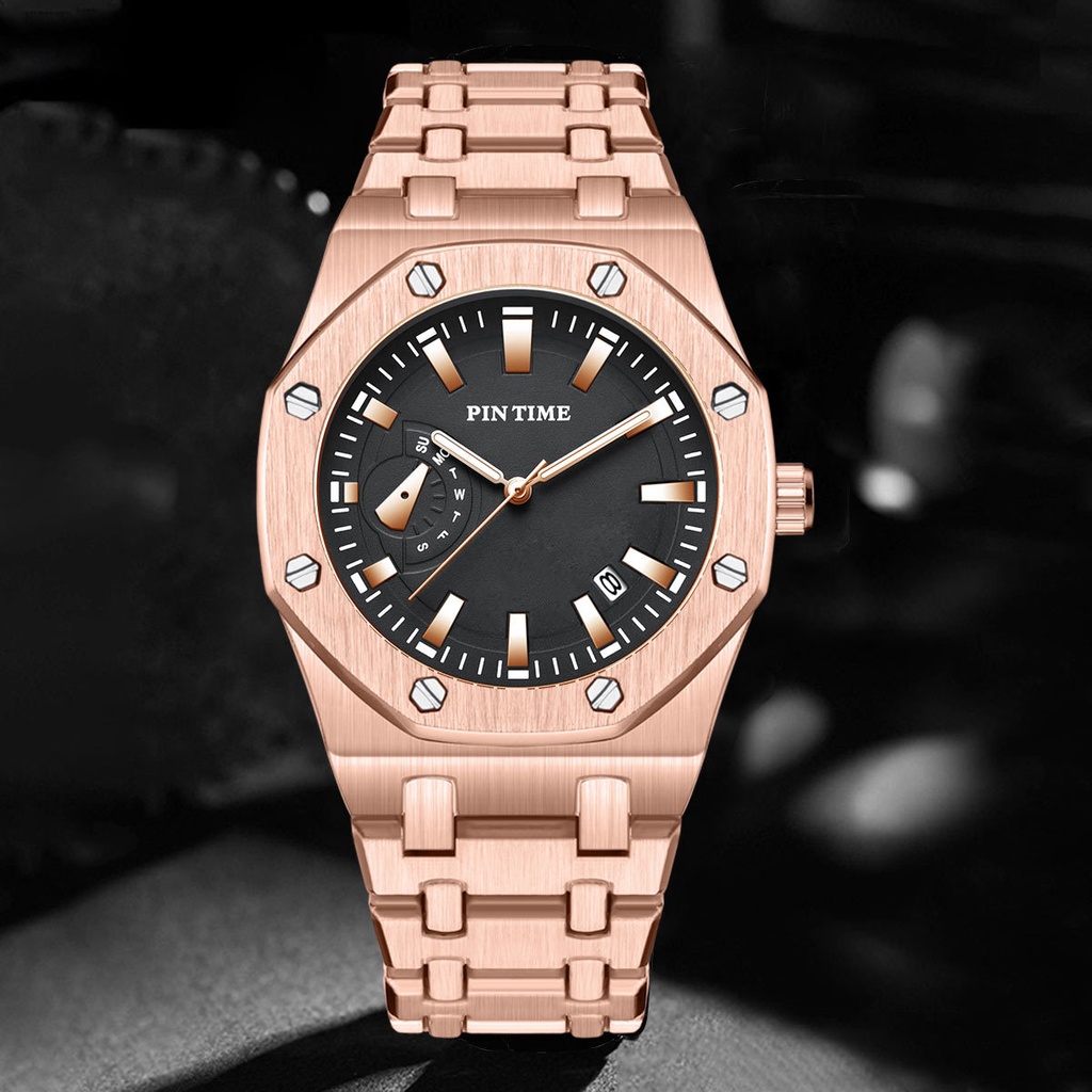 Pintime爆款多功能運動男士手錶時尚鋼防水時穎男士手錶1453秒。