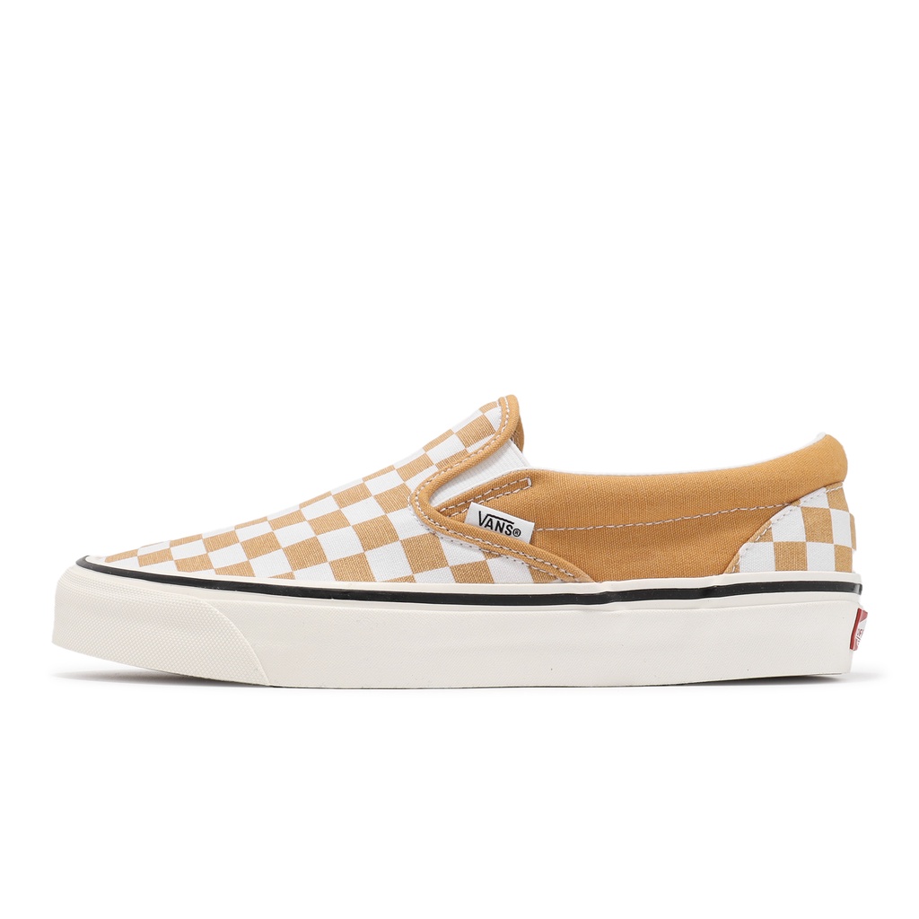 Vans 休閒鞋 Classic Slip-On 奶茶 白 棋盤格 懶人鞋 男鞋【ACS】 VN0A7Q58BLS