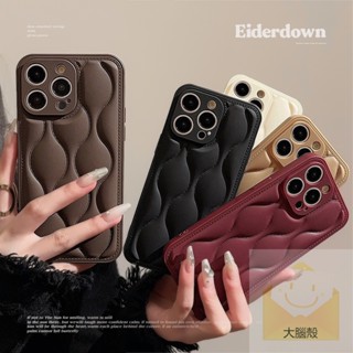i15 手機殼 小眾波浪羽絨殼 簡約波浪紋蘋果手機殼14pro max適用iPhone13高階感15pro純色11軟