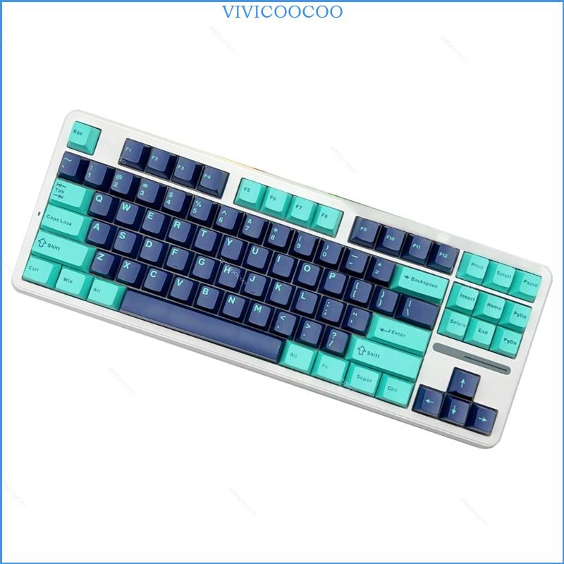 Vivi 121PCS機械鍵盤鍵帽雙色注塑藍色鍵帽套裝適用於61 64 68 80 84 87 96 980 104 1