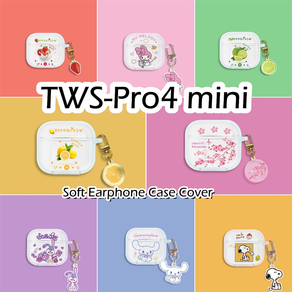 【現貨】適用於 Tws-pro4 mini Case 透明卡通軟矽膠耳機套外殼保護套