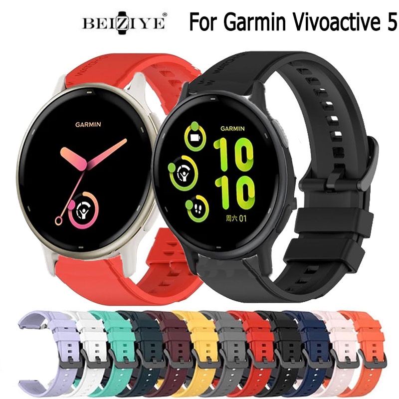 Garmin Vivoactive 5 錶帶腕帶高級替換矽膠錶帶