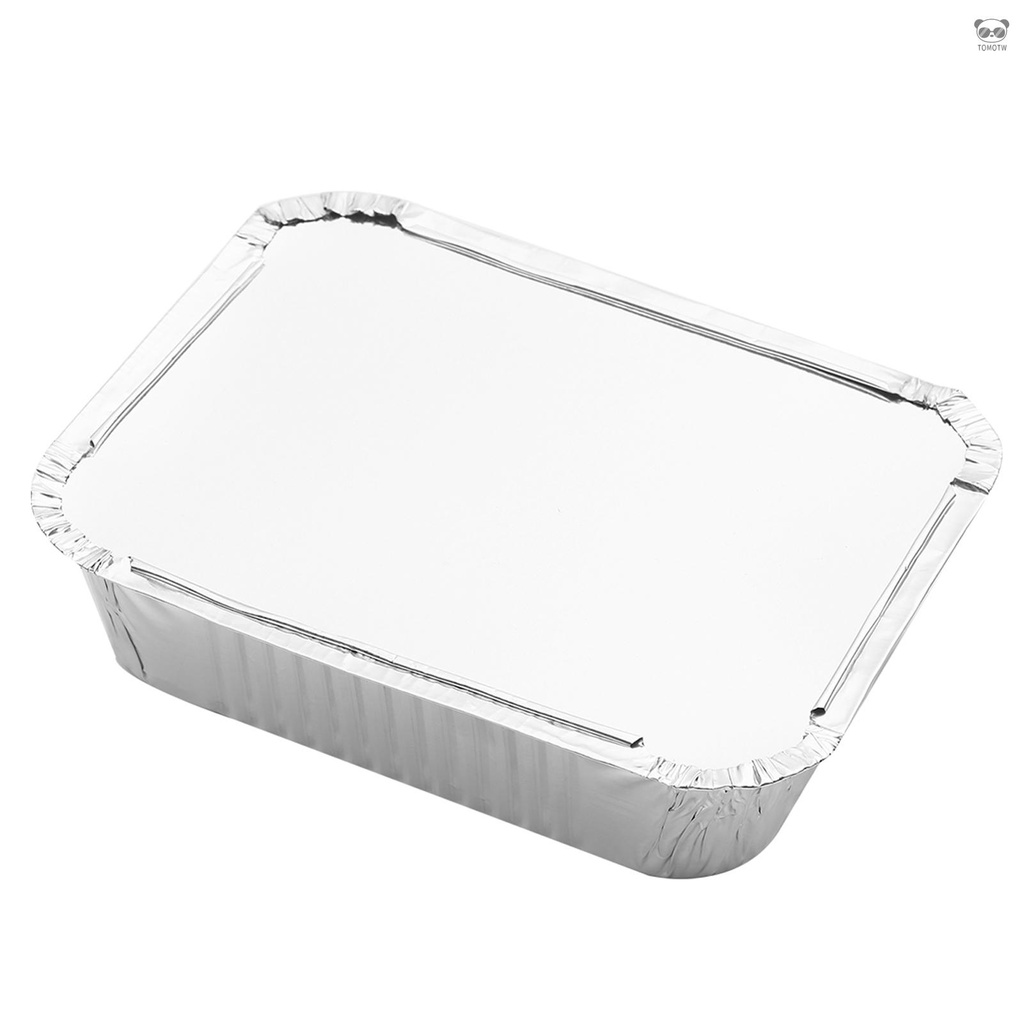 750ML 一次性餐盒 長方形錫紙盒 鋁箔盒 燒烤盒 燒烤/焗飯/意麵外帶盒碗 帶蓋（20PCS/包）
