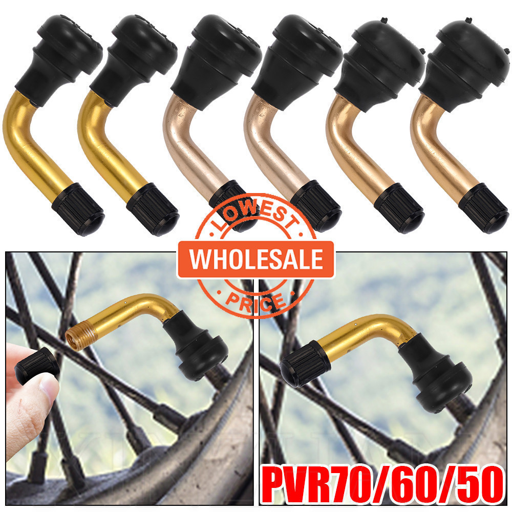 【批發價】2 件 PVR70/60/50 90 度無內胎輪胎接頭 - 適用於汽車摩托車踏板車自行車 - 輪胎氣門桿彎曲氣