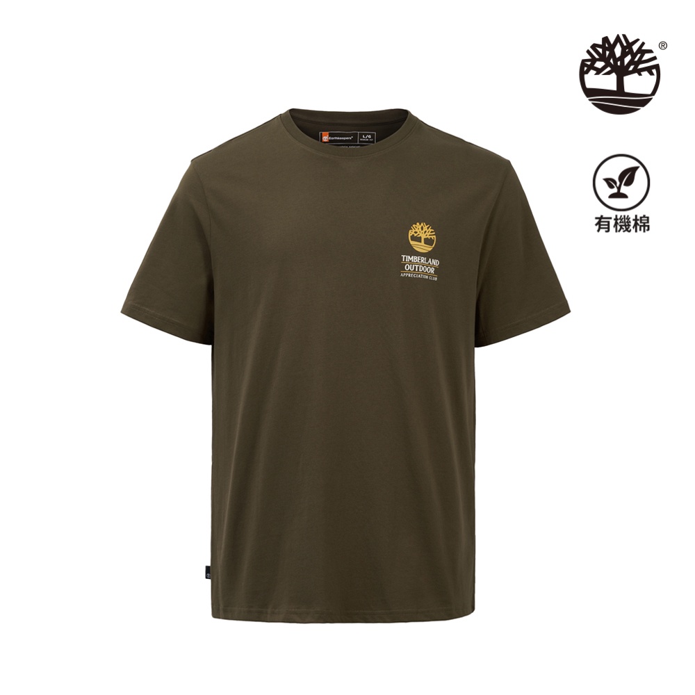 Timberland 男款深橄欖色再生棉花短袖T恤|A2P1V302