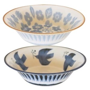現貨 日本製 BISQUE 美濃燒 陶瓷碗 海鷗 花 餐碗 湯碗 飯碗 沙拉碗 碗盤 瓷碗 陶瓷餐具 日本碗 富士通販