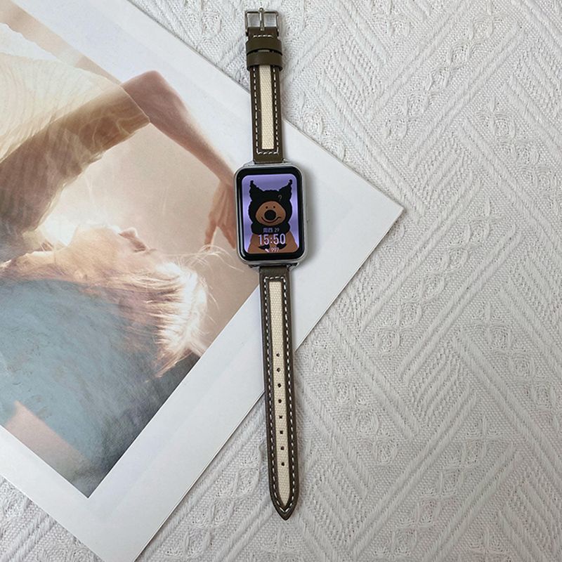 新款 小米手環8 Pro 錶帶 小米8Pro 細款拼皮革錶帶 華為Watch Fit 2 華為手環8 小米7Pro 輕奢
